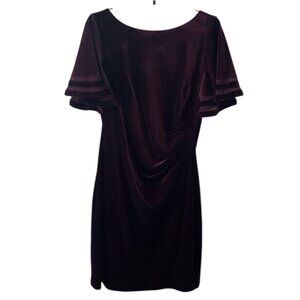 Elegant purple dress withh gatherings in front, size 14.  Worn once.